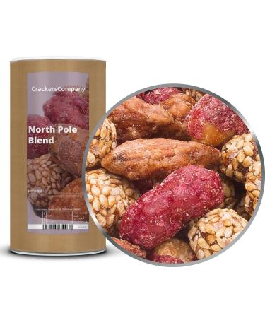 1 x 700 g north pole mixture with fire burned almond & burnt peanuts in sesame cover with cinnamon vegetarian vegan mixture with burned almond peanut & cinnamon 700 g (1 Pack)
