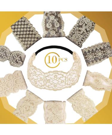 Elegant Lace Headbands for Women - Set of 10 | Stretchy and Stylish Hair Accessories - Buy Online on GoSupps.com