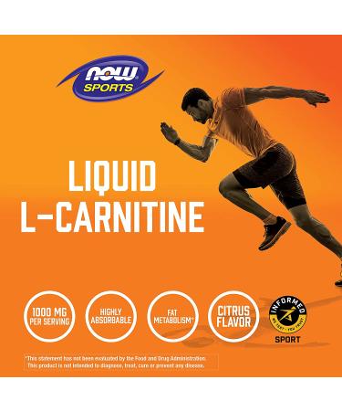 NOW Foods Sports Liquid L-Carnitine Citrus Flavor 1000mg 32 fl oz - Buy Online - Buy Online on GoSupps.com