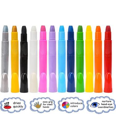 Mosaiz Face Painting Kit for Kids - 12 Colors Water Based Paint Sticks for St Patricks Day, Halloween & Cosplay - Washable & Twistable Body Paint Set for Adults - Buy Online on GoSupps.com