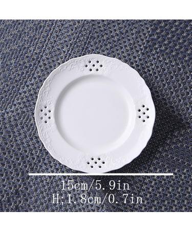 Serving Plates Hollow Out Dessert Plate White Disc Home Kitchen Restaurant Coffee Shop Flat Plate Ceramic Fruit Plate Round Dinner Plate for Appetizer Dinner and Desserts (Size : CH) Small - Buy Online on GoSupps.com