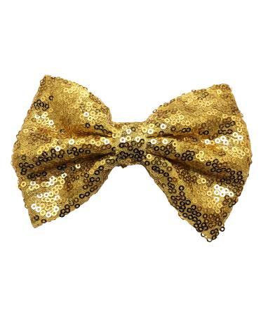 4 Pack Gold Glitter Sequins Bow Hair Clips for Girls - Perfect for Cheer, Dance, Recitals, Birthdays, and Parties - Buy Online on GoSupps.com