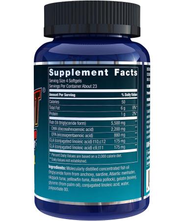 Biotest Flameout Inflammation Scavenger - 5500mg Omega-3 Fish Oil Supplement - Pharmaceutical Grade DHA & EPA - Promotes Brain & Heart Health - 90 Softgels - Buy Online on GoSupps.com
