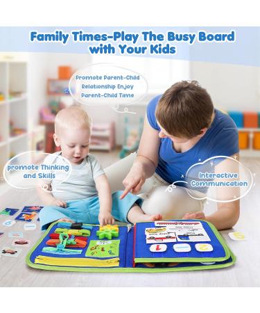 Urmywo Busy Board Montessori Toys for Toddlers 1-5 Years | Motor Skills Activity Board | Ideal Gift for Young Girls | Dinosaur Travel Fun - Buy Online on GoSupps.com
