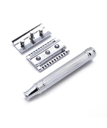Edwin Jagger Chrome Lined Double Edge Razor - Long Handle | Precision Shaving for Men | International Shipping Available - Buy Online on GoSupps.com