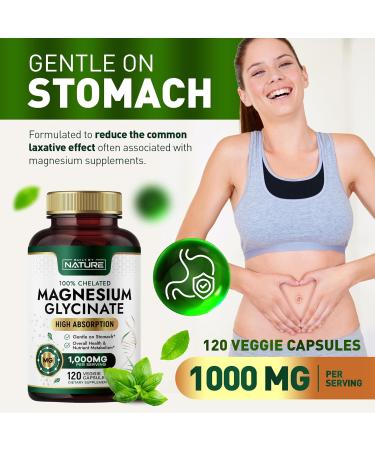 Built By Nature Magnesium Glycinate 1000mg High Absorption Magnesium Supplement 100% Chelated Gentle on Stomach - Muscle Heart Bone & Relaxation Support - Non-GMO Vegan - 120 Capsules 120 Count (Pack of 1) - Buy Online on GoSupps.com