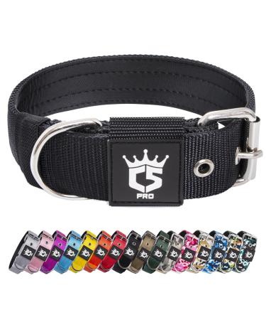 Tspro tactical dog collar 3.8 cm wide military quality strong dog collar thick dog collar robust metal buckle dog collar black-l (black-l) L-neck size (adjustable 52cm-60cm) black - Buy Online on GoSupps.com