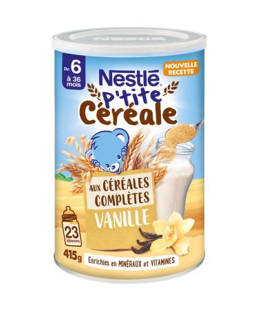 Nestl B b P'tite c r ale Vanille CEREALES COMPLETES - d s 6 mois - Boite de 415g Vanille aux C r ales Compl tes 415 g (Lot de 1)