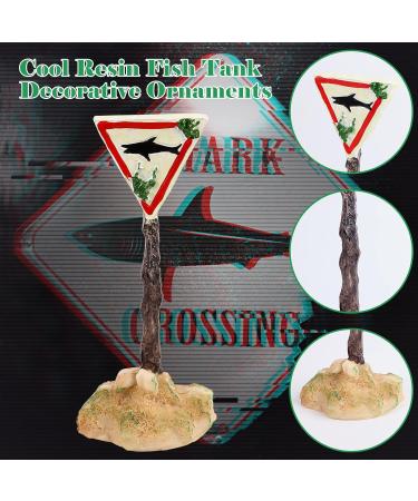 Harz Hai-Warnschild Fish Tank Ornament - Funny Aquarium Decoration & Landscape for Underwater & Fish Pond (White) - Buy Online on GoSupps.com