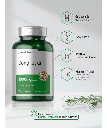 Horb ach Dong Quai Capsules | 1000mg | 150 Count | Non-GMO and Gluten Free Supplement | Traditional Herb - Buy Online on GoSupps.com