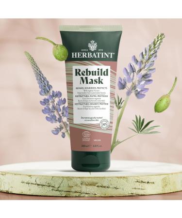 Herbatint Rebuild Mask Organic Repair Mask - 200ml | Nourishes Repairs and Protects Damaged or Stressed Hair | Exclusive Formula with Vegetable Keratin | 99% Natural Ingredients Vegan - Buy Online on GoSupps.com