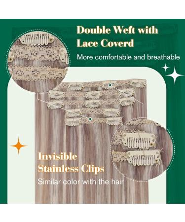 Easyouth Real Hair Clip-in Balayage Extensions - Ash Blonde Mix Remy 5pcs 70g #18/26 #18/26/60 - Buy Online on GoSupps.com