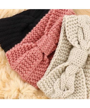 DRESHOW 6 Pieces Women Warm Knitted Headband Winter Ear Warmer Crochet Head Wraps Thick Cable Headband - Buy Online on GoSupps.com