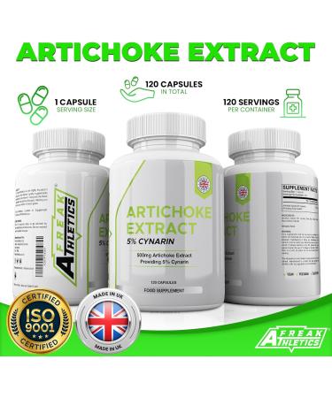 Artichoke Extract 500mg 5% Cynarin | 120 Capsules | UK Made | 25mg Cynarin Per Capsule - Buy Online on GoSupps.com