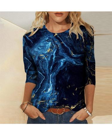 Womens Christmas Tops 3/4 Sleeve T-Shirts | Fall Fashion 2022 Blouses | Xmas Tee | Navy XXL - Buy Online on GoSupps.com