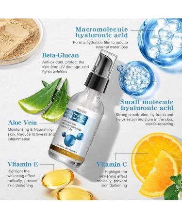 100% Pure Hyaluronic Acid Serum with Vitamin C & E - Hydrate Moisturize & Plump Skin | Anti-Aging Face Neck & Body Serum - 2 Oz - Buy Online on GoSupps.com