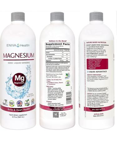 Eniva High Potency Liquid Ionic Magnesium Supplement 2-Pack Berry Flavor | 400 MG | Digestive Health Muscle Energy and Bones | Zero Calories | Zero Sugar | for Muscle Recovery - 64 Servings Total - Buy Online on GoSupps.com