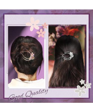 6 Pack Heart Style Ponytail Hair Clips with Rhinestones - Sparkly and Fancy Hair Accessories for Women and Girls - Buy Online on GoSupps.com