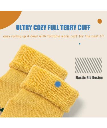 Non Slip Winter Socks for Baby Boys & Girls 0-12 Months | Thick Towelling Socks with Grips | 6 Pairs Bear Mix 5067 - Buy Online on GoSupps.com