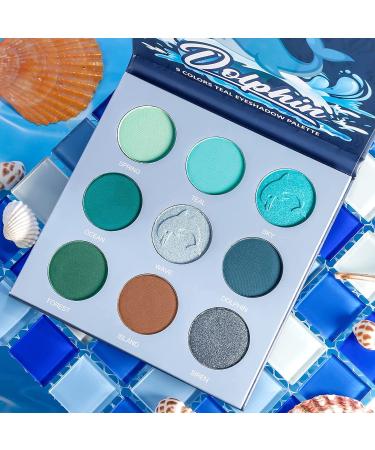 Afflano Aqua Green Blue Teal Eye Shadow Palette - Waterproof Cool Tinted Makeup for Christmas - Perfect for Green & Blue Eyes - Buy Online on GoSupps.com