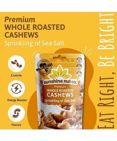Sunshine Nuts Co. Whole Roasted Lightly Salted Cashews - Gluten Free, Peanut Free, Vegan Snack Packs - GMO Free - 2 Pack, 7 oz. Each - Buy Online on GoSupps.com