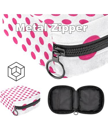 Menstrual Pad Bag with Zipper | Stylish Ladies Napkin Pouch & Tampons Collection Bag for Women & Girls - Dotted Design - Buy Online on GoSupps.com