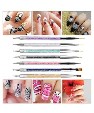 8-Piece Nail Art Brush and Dotting Tool Set | Resin Palette, Gel Design, Painting Brush | Multi-colored - Buy Online on GoSupps.com