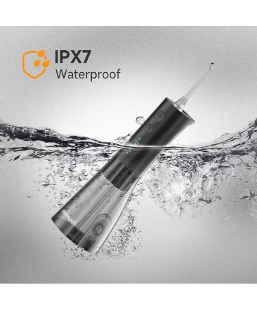 Mornwell Cordless Water Flosser - IPX7 Waterproof, 3 Modes, 4 Jet Tips, USB Rechargeable - Black - Buy Online on GoSupps.com