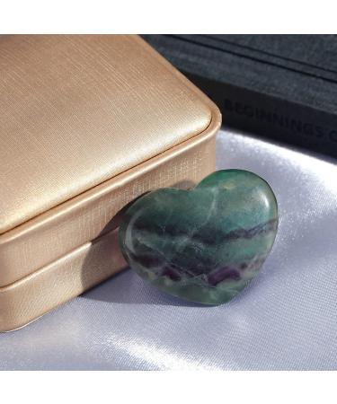 Xianvxi 45mm Fluorite Heart Palm Stone - Healing Reiki Crystal for Love & Anxiety Relief | Perfect Gift for Valentine's Day - Buy Online on GoSupps.com