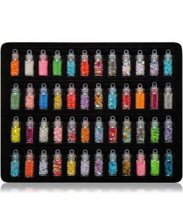 SHANY 3D Nail Art Decoration Mini Bottles - 48 Glass Bottles + Free Nail Art Tweezer - Buy Online on GoSupps.com