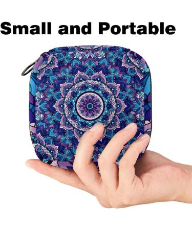 Stylish Purple Mandala Menstruation Bag for Women & Girls - Zippered Tampon Carrier & Bandage Tote - Buy Online on GoSupps.com