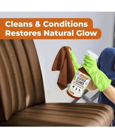 Mighty Mint Leather Cleaner & Conditioner - Plant-Based Hydrating Spray for Leather Protection - 16oz Natural Peppermint Scent - Buy Online on GoSupps.com