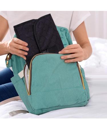 Bebamour Portable Nappy Changing Mats with Wipes Pocket - Waterproof Baby Changing Pad with Head Cushion and Infants Essentials - New Black - Buy Online on GoSupps.com