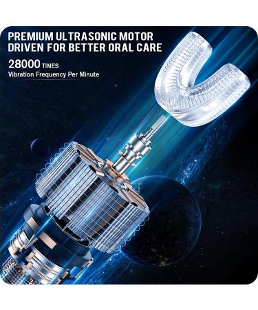 Kid's U-Shaped Electric Toothbrush IPX7 Waterproof | 5 Cleaning Modes | 60S Smart Reminder | Cartoon Astronaut Design | Blue (Ages 6-12) - Buy Online on GoSupps.com