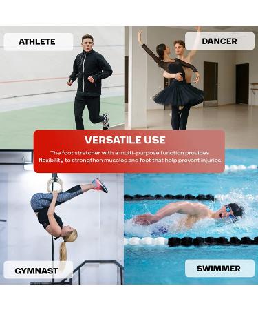 RIMSports Foot & Calf Stretcher Strap - Plantar Fasciitis Relief | Achilles Tendonitis Aid | Hamstring & Leg Stretching Straps for Dancers and Yoga - Red - Buy Online on GoSupps.com