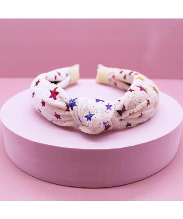 FROG SAC Metallic Star Top Knot Headband for Girls - Sparkly Ivory Hair Accessory - Buy Online on GoSupps.com