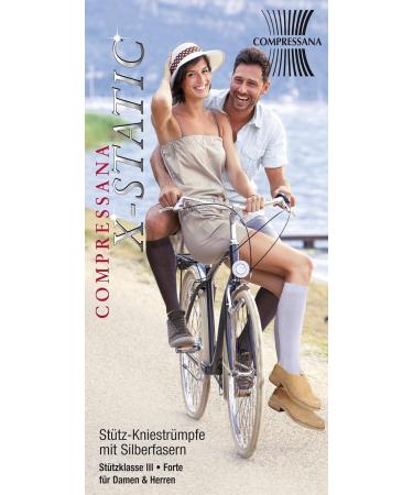 Compressana X-Static Support Stockings - 18 mmHg Compression for Sensitive Skin - Black Size V (44-46) - Bacterial & Odor-Inhibiting Fiber - Buy Online on GoSupps.com