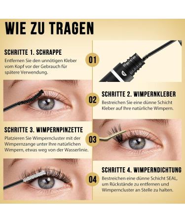Individual Eyelash Extensions 320 Stk - 50D 0.07D Curl Mix 9-16mm - Reusable DIY Cluster Lashes for Stunning Eye Makeup - Buy Online on GoSupps.com