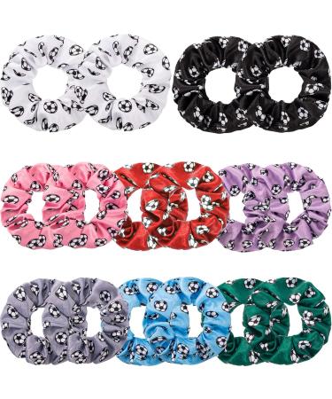 Syhood 16 Pieces Soccer Hair Scrunchies Soccer Hair Ties Elastic Soccer Hair Bands Ponytail Holders Sport Hair Accessories for Girls Women Players Coaches Teams - Buy Online on GoSupps.com