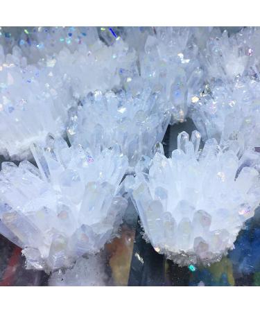 Natural Crystal Rough Crystal Decoration Natural White Angel Aura Crystal Cluster Electroplating Titanium Coating Quartz Cluster Stone Home Decoration 500-600g - Buy Online on GoSupps.com