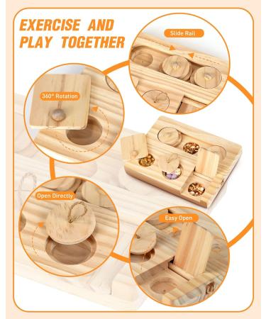 OVERTANG 6-in-1 Wooden Interactive Foraging Toy for Small Animals - Ideal for Hamsters, Guinea Pigs, Rabbits, Chinchillas, Rats, and Gerbils - Buy Online on GoSupps.com