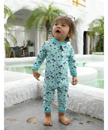 weVSwe Baby Toddler Boy Swimsuit UPF 50+ Sun Protection Rash Guard with Crotch Zipper | 0-3 Years | Surfboard Design - Buy Online on GoSupps.com