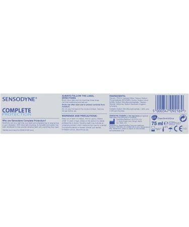 Sensodyne Toothpaste Complete Protection 75ml | Best International Shipping for Sensitive Teeth - Buy Online on GoSupps.com