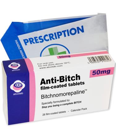 atcotab Joke Anti Bitch Pill Box Prank - Fill with your own sweets or chocolates - Great Xmas or Birthday Gift Secret Santa