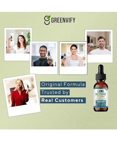 GREENVIFY Lung Restore Ultra Extra Strength Respiratory & Lung Health Drops Peppermint Flavor Oil-Based Formula 2 fl oz 30 Servings (3) - Buy Online on GoSupps.com