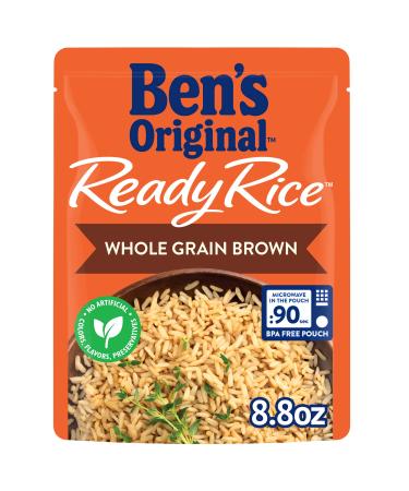 BEN'S ORIGINAL Ready Rice Whole Grain Brown Rice, Easy Dinner Side, 8.8 oz Pouch (Pack of 12)