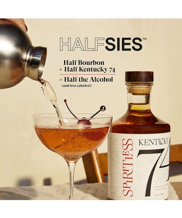 SPIRITLESS Kentucky 74 Non-Alcoholic Bourbon Whiskey Spirit - Distilled Mocktail/Cocktail Ingredient - Non-GMO & Vegan - 750ml Bottle - Buy Online on GoSupps.com