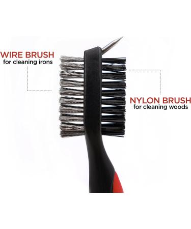 SHAUN WEBB GOLF Brush Cleaner Set - Wire and Nylon Bristle Brushes for Optimal Performance | Golfing Accessories with Retractable Zipline Cord - Buy Online on GoSupps.com