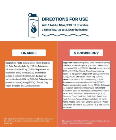 Buy Drinklits Orange & Strawberry Combo Pack | Daily Hydration & Immune Support | Gluten Free | 20 Servings - Essential Travel Supplement - Buy Online on GoSupps.com