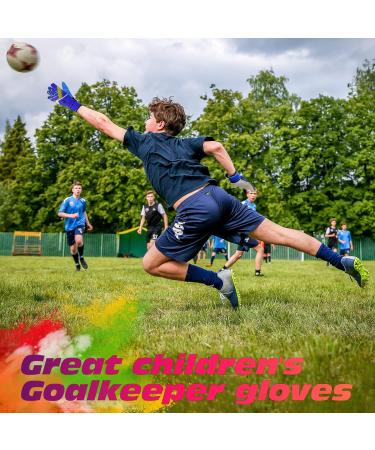 Sportout Goalkeeper Gloves for Kids & Teens | Double Protection Football Gloves | Portable & Supportive Blue 5 - Buy Online on GoSupps.com